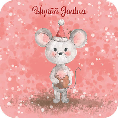 Hiiri Joulukortti 14x14cm