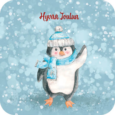 Pingviini Joulukortti 14x14cm
