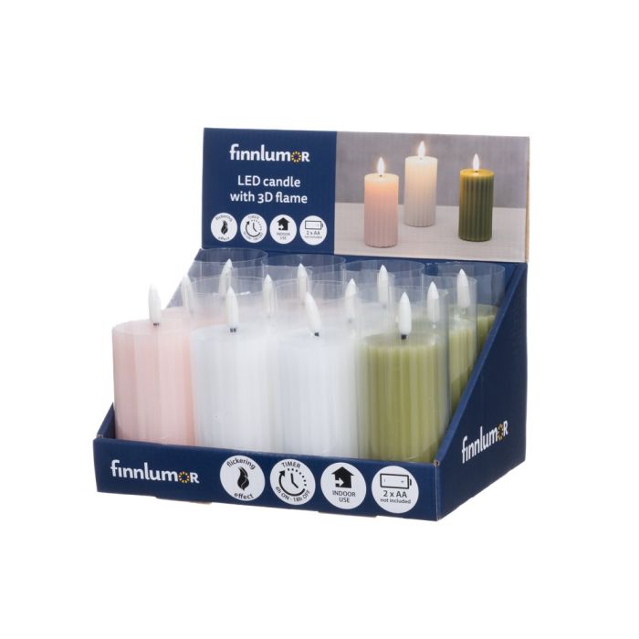 LED Pöytäkynttilä uritettu